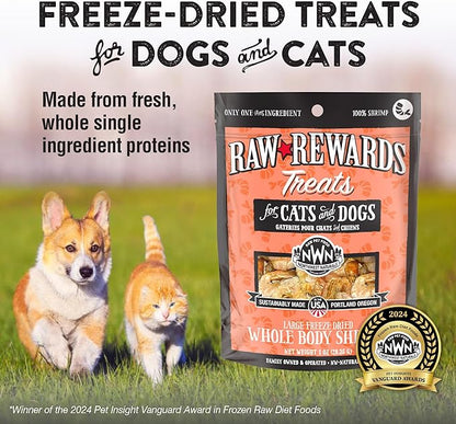 Northwest Naturals Raw Rewards Freeze-Dried Shrimp Treats for Dogs and Cats - Bite-Sized Pieces - Healthy, 1 Ingredient, Human Grade Pet Food, All Natural - 1 Oz (Packaging May Vary)