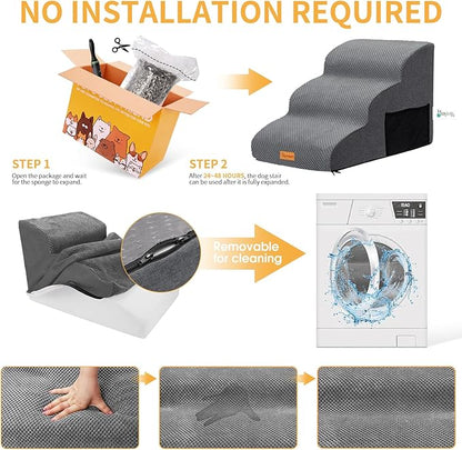 Topmart 3 Tiers Foam Dog Ramps/Steps