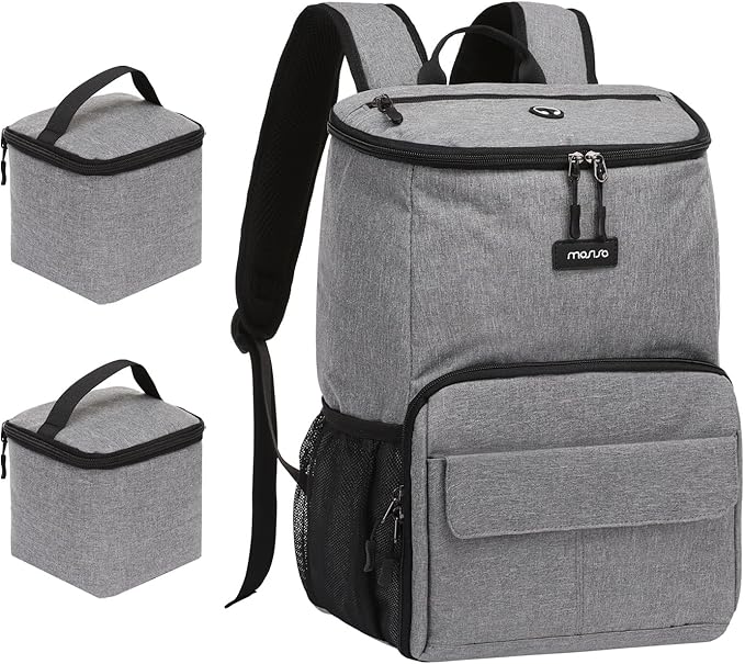 MOSISO Dog Travel Bag Backpack, Airline Approved Pet Accessories Organizer Backpack, Multi-Pockets Pet Supplies Storage Backpack with 2 Dog Food Baskets for Traveling Weekend Away, Grey