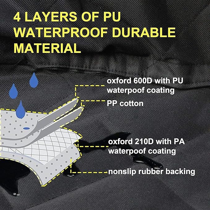 MEKBOK Dog Seat Cover Car ，Seat Cover 100% Waterproof 600D ，Heavy