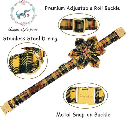 Unique style paws Dog Collar with Flower Tie