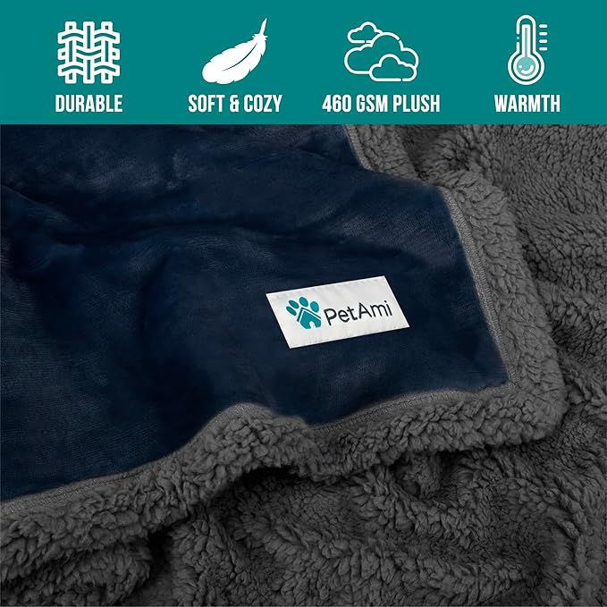 PetAmi Dog Blanket for Small Medium Dogs 29x40 Blue