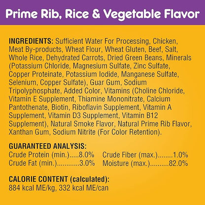 PEDIGREE CHOICE CUTS IN GRAVY Adult Canned Soft Wet Dog Food Variety Pack, Prime Rib, Rice & Vegetable Flavor and Roasted Chicken, 13.2 oz. Cans (Pack of 12)