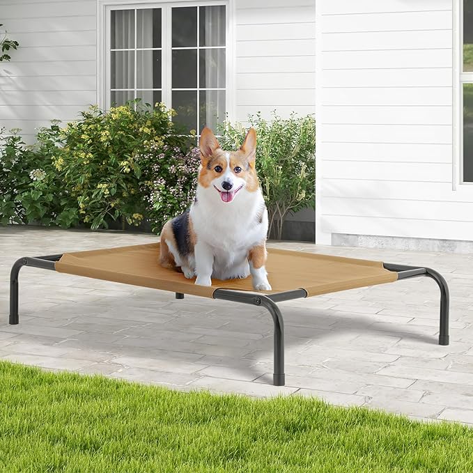 MoNiBloom Elevated Dog Bed Cooling Raised Ped Bed Portable Dog Cot for Camping or Beach 42 Inches