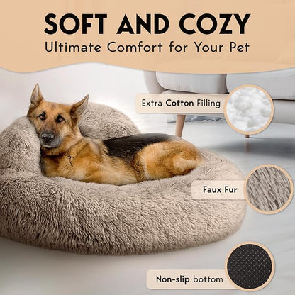PetJett Calming Dog Bed 36'' Donut 100 lbs
