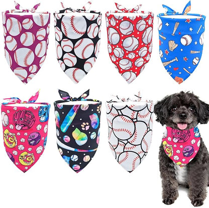 Baseball Dog Bandanas for Small Dogs Breed Cats 18 Inch 7PCS