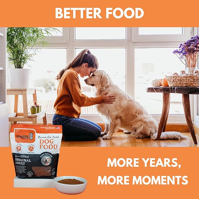 100% Human Grade Air Dried Dog Food - All Natural - USA Grass Fed Beef - Limited Ingredient Dog Food - Grain Free - Dehydrated - Complete Meal or Dog Food Topper – Beef Flavor - Sample Bag