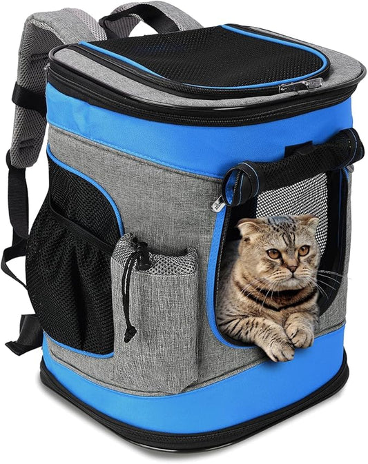 Kritter Planet Pet Carrier Backpack for Dogs and Cats, Breathable Pet Backpack with 2 Mesh Window,Portable Pet Carrier for Camping