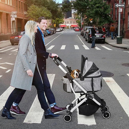 Pet Stroller for Cats and Small Dogs with Removable Carrier Liner 4-Wheel Cat