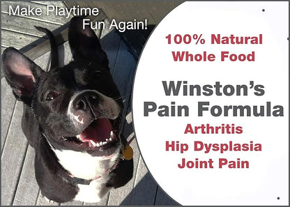 Winston's Pain Formula - for Dogs of All Ages and Sizes - 100% Natural Whole Food Supplement to Help Alleviate: Canine Arthritis, Inflammation and Joint + Hip Pain - 120 Chewable Tablets