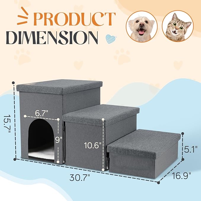 Dog Stairs for Small Dogs 22 inches(3