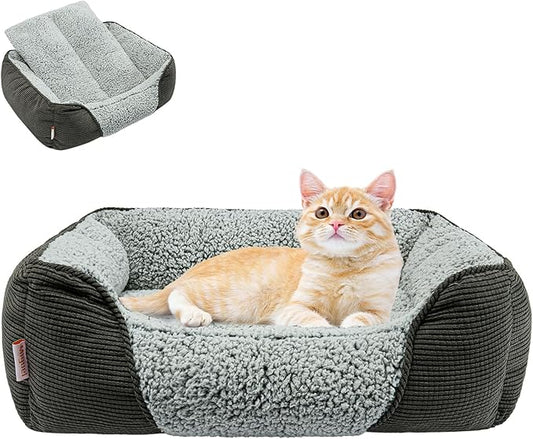 Miguel Washable Cat Beds for Indoor Cats with Removable Cushion 20 Inch