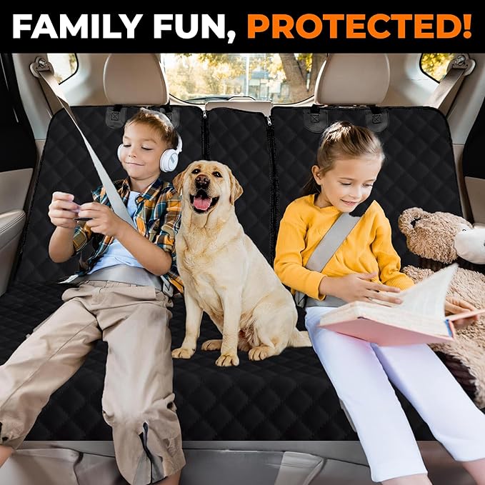 Back Seat Cover for Dogs and Kids 600d Fabric