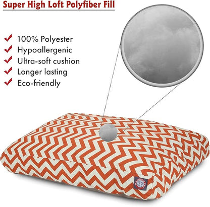 Burnt Orange Chevron Small Rectangle Indoor Outdoor Pet Dog Bed With Removable Washable Cover By Majestic Pet Products