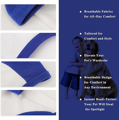 Stylish 2PCS Color Block Dog Shirt: Premium Polycotton Blend 3XL