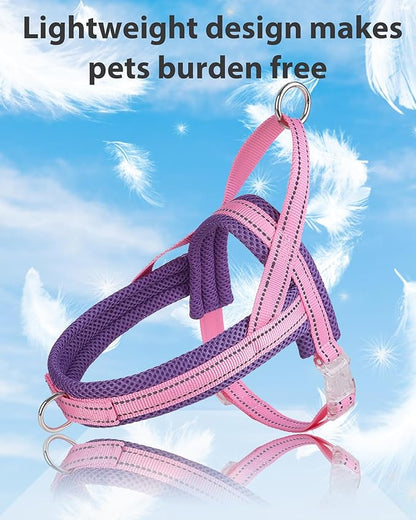 Pink XS Dog Harness No Pull Dog Harness for Small Dogs Puppy Harness with Breathable Mesh Padded Adjustable Reflective Lightweight Escape Proof Dog Harness Small Sized Dog Easy Walk (Pink, XS)