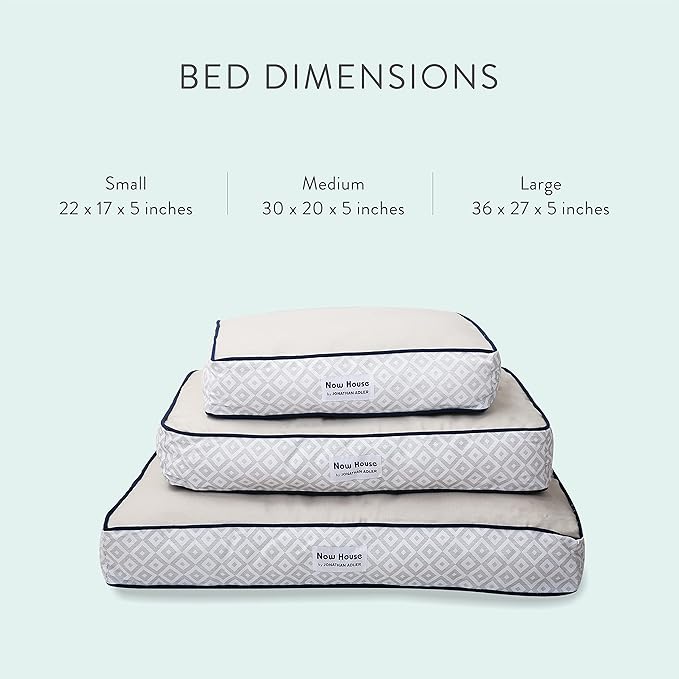 Now House for Pets by Jonathan Adler Grey Diamond Cushion Dog Bed (FF16059)