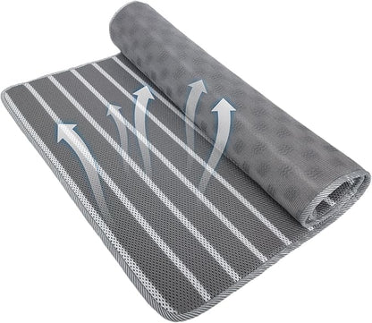 REEZEIVI Breathable Dog Crate mat with Anti-Slip Bottom 3D air (30X19, Sliver