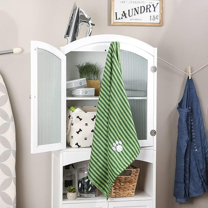 Bone Dry Pet Grooming Towel Collection Absorbent Microfiber X-Large 41x23.5", Striped