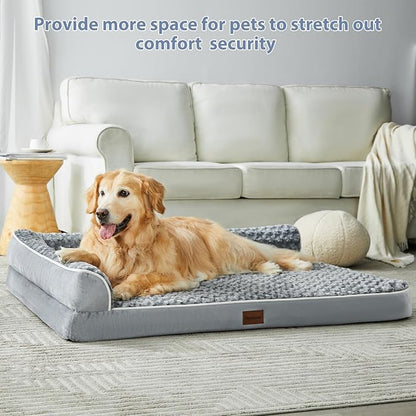 BFPETHOME Orthopedic Dog Beds for Large Dogs-Waterproof Sofa Dog Bed with Removable Washable Cover
