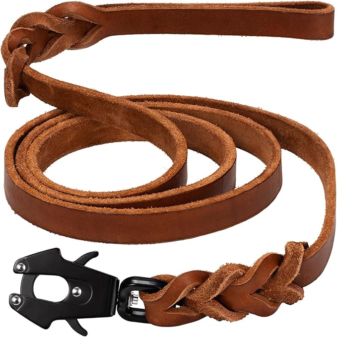 GEIT 4/5/6FT Leather Dog Leash