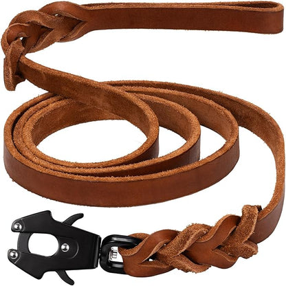 GEIT 4/5/6FT Leather Dog Leash