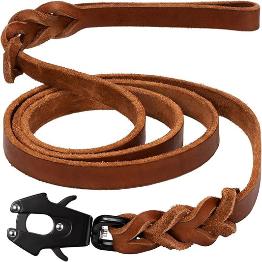 GEIT 4/5/6FT Leather Dog Leash