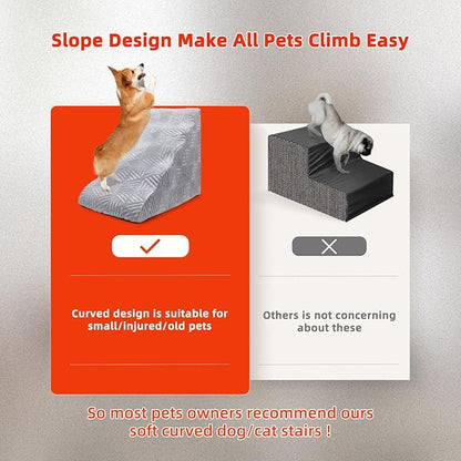 Foam 5 Tier Dog Steps&Stairs for High Beds 25 inches High