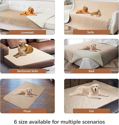 Waterproof Dog Blanket, Washable Anti-Slip Pet Couch Covers for Sofa,Pet Hair Resistant Blankets Bed Chair Furniture Couch Protector for Dogs-30x70,Beige