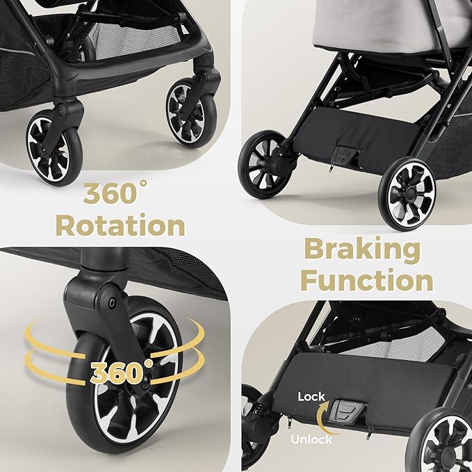 Folding Dog Stroller 4 Wheels 180 °