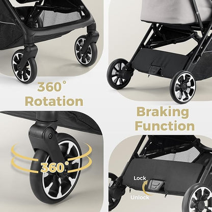 Folding Dog Stroller 4 Wheels 180 °