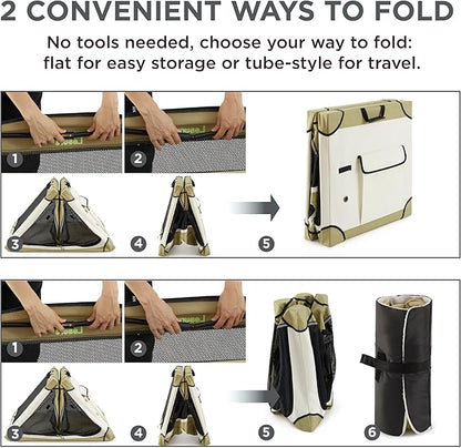 Lesure Soft Collapsible Dog Crate 36 Inch 4-Door Foldable