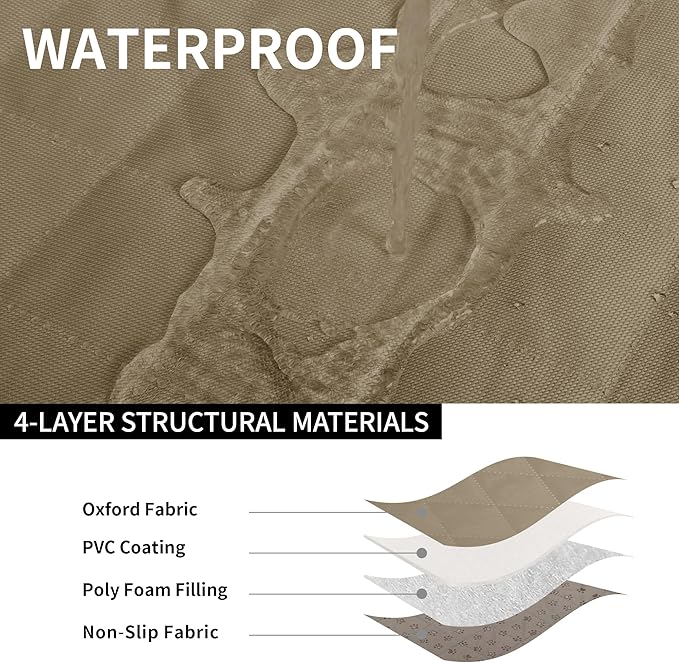 Easy-Going Waterproof Dog Car Seat Cover (59"x63", Camel)