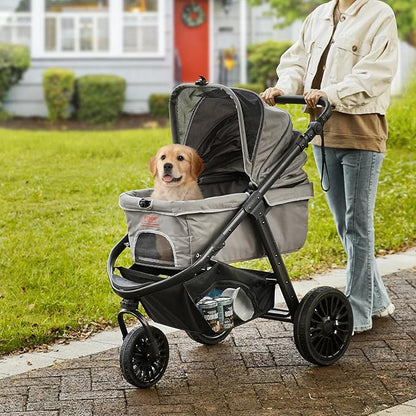 VEVOR Large Pet Stroller for Dogs Cats up to 75lbs 3 Wheels