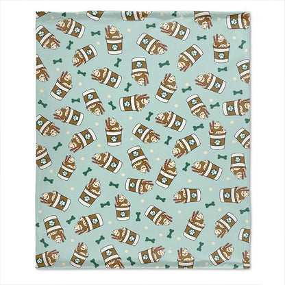 Puppy Coffee Dog Bone Blanket Gifts Super Soft Pet Blanket for Dog 50"x40" for