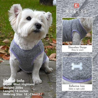 KYEESE 2 Pack Dog Shirts Quick Dry Soft Stretchy Dog T-Shirts with Reflective Label Tank Top Sleeveless Vest Sun Protection Dog Clothes for Medium Dogs 2XL