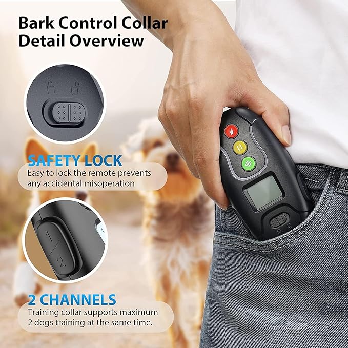Dog Training Collar with Remote 1200ft Control Range 5-120 lbs IP67 Waterproof (1-8) Shock (1-16) Vibration (1-99) Modes