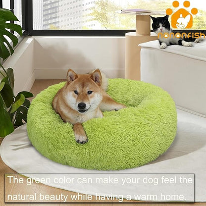 Calming Bed for Dogs 30 Inches Dark Gray