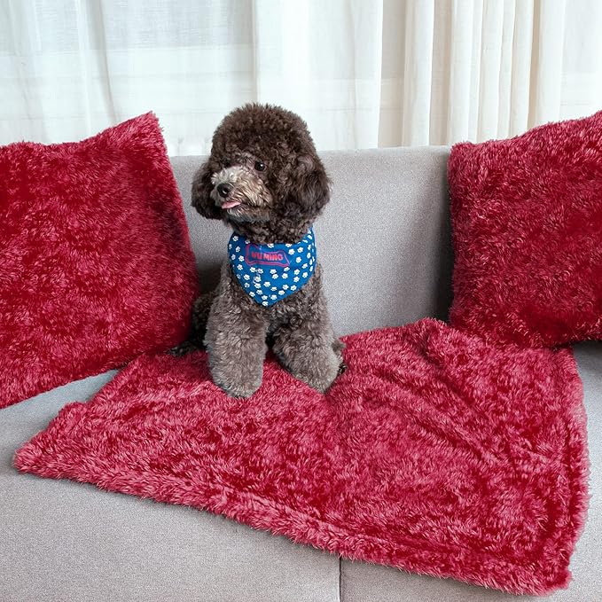 MACEVIA Fluffy Fleece Dog Blankets (24x29 Inch,