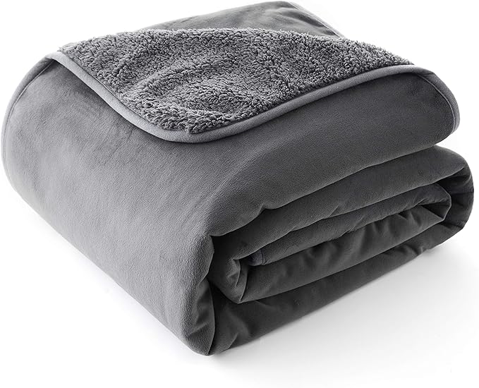 Waterproof Dog Blanket 38 x 29 in, Soft Pet Pee Proof Throws for Couch Sofa Bed, Reversible Plush Protector Cover for Small Dogs Puppies Cats, Grey