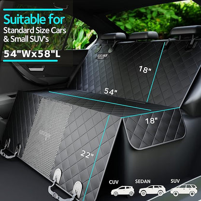 KULULU Dog Car Seat Cover for Back Seat 100% Waterproof (54" W 58" L))