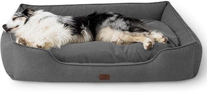 Bedsure Washable Dog Bed for Extra Large Dogs 42x30x10inches, Grey