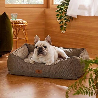 Bedsure Washable Dog Bed for Medium Dogs 30x24x9inches, Brown