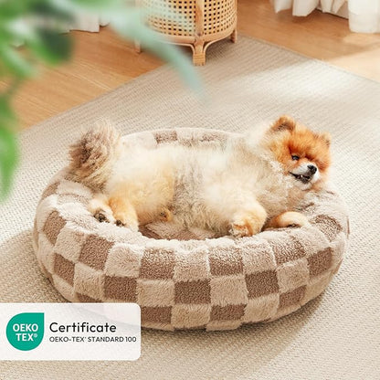 Love's cabin Round Donut Cat and Dog Cushion Bed 20in Pet