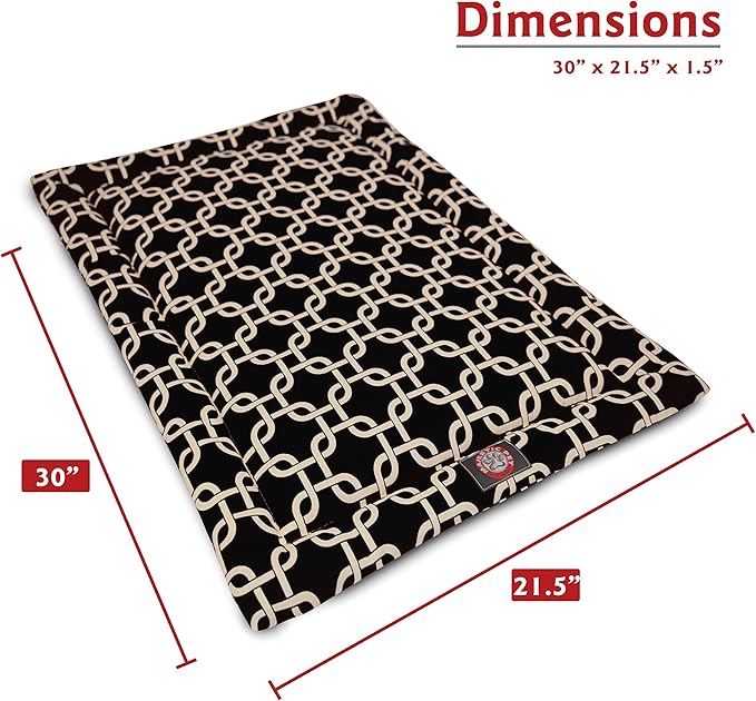 30" Links Black Crate Dog Bed Mat By Majestic Pet Products