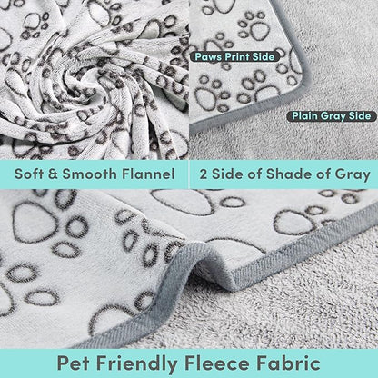 1 Pack 3 Premium Soft Dog Blankets for Small Dogs, Calming Puppy Blanket Throw for Cat Kitten Puppy Essentials Dog Gifts, 24 * 16 Inches, Grey