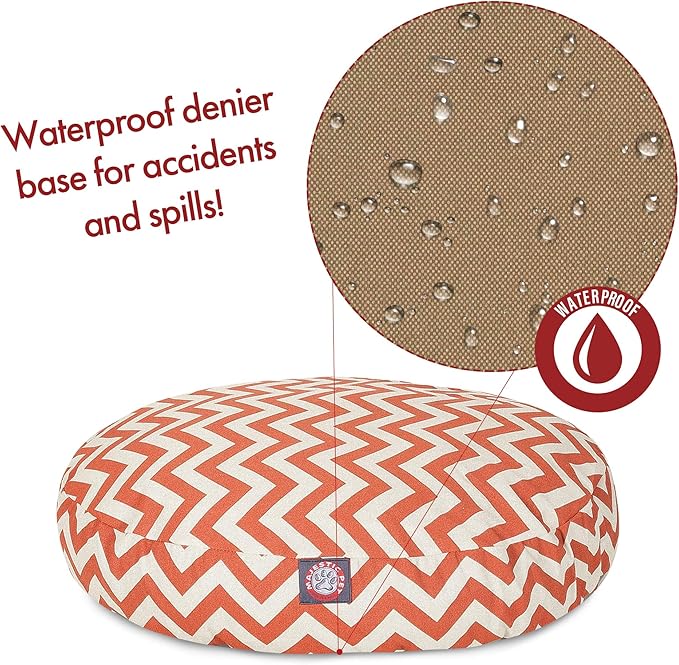 Burnt Orange Chevron Large Round Indoor Outdoor Pet