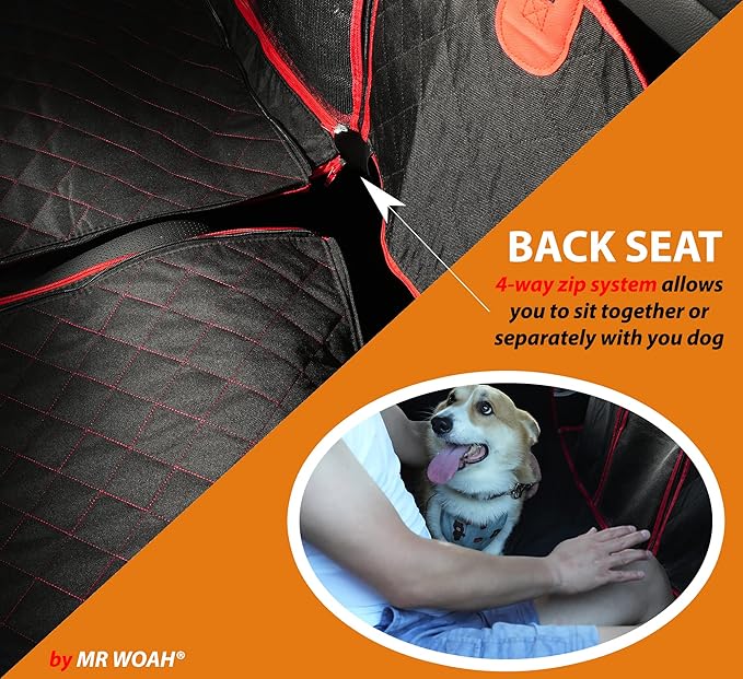 Convertible 7 in 1 Extra Mat Dog Front and Back Seat and Trunk Cover Protector Hammock Picnic Mats Durable Waterproof Scratch-Proof Nonslip Hammock Against Dirt and Fur for Car