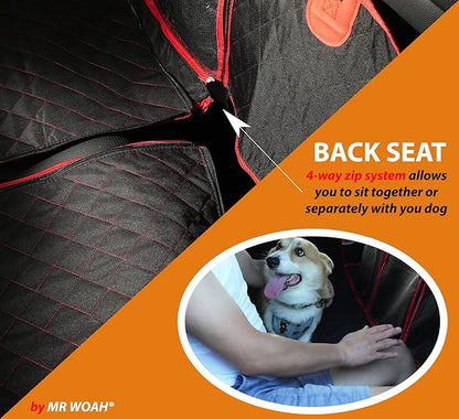 Convertible 7 in 1 Extra Mat Dog Front and Back Seat and Trunk Cover Protector Hammock Picnic Mats Durable Waterproof Scratch-Proof Nonslip Hammock Against Dirt and Fur for Car