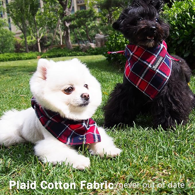 Adjustable Plaid Dog Bandanas 1PC Soft